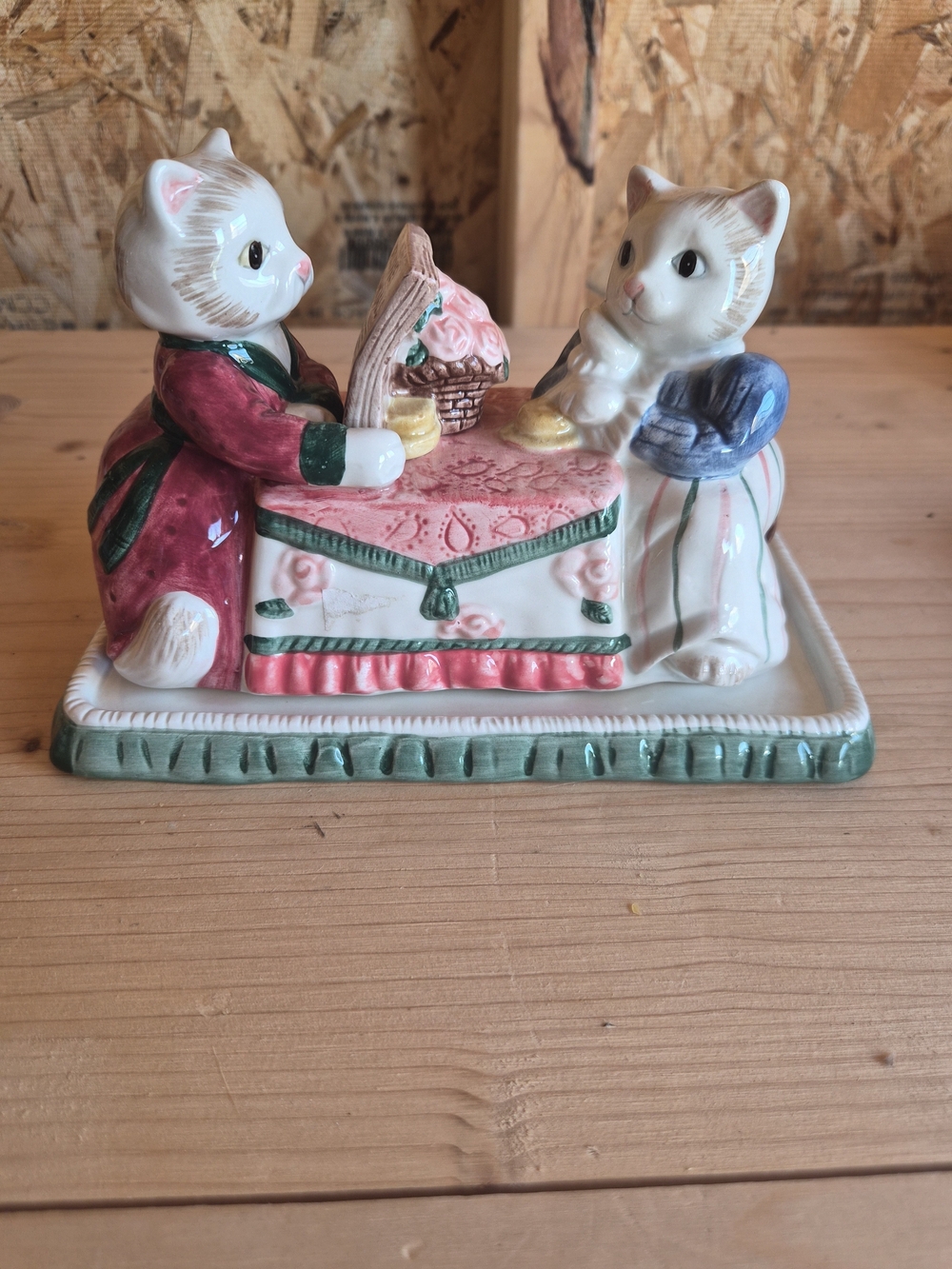 Vintage Fitz & Floyd Kittens Butter Dish Covered Ceramic Cat 1988 Rare